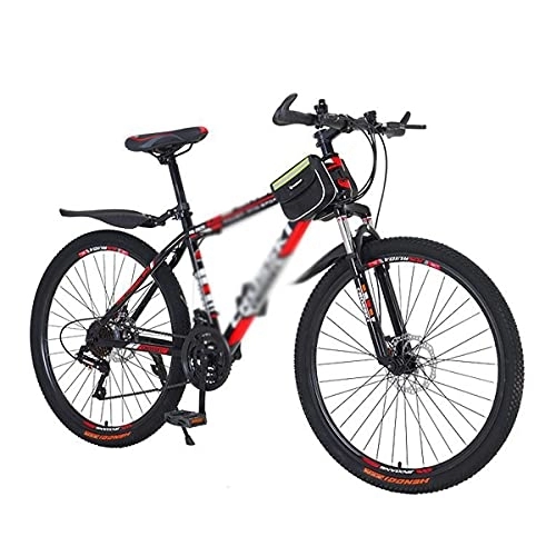 Mountain Bike : Kays 26 Inch Mountain Bike Carbon Steel Frame 21 / 24 / 27 Speeds With Dual Disc Brake And Dual Suspension(Size:21 Speed, Color:Red)