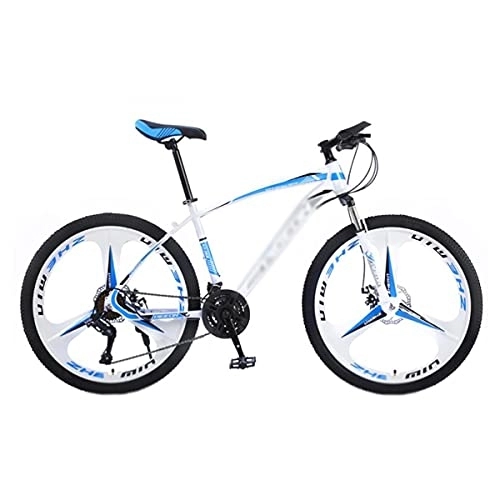 Mountain Bike : Kays 26 Inch Mountain Bike Urban Commuter City Bicycle High Carbon Steel Frame 21 / 24 / 27 Speed With Mechanical Disc Brakes(Size:24 Speed, Color:White)