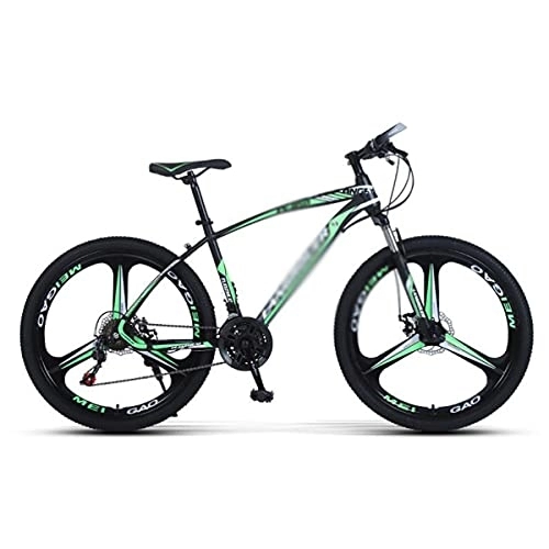 Mountain Bike : Kays 26 Inch Mountain Bike With 21 / 24 / 27-Speeds All-Terrain Bicycle With Dual Disc Brake For Adults Mens Womens(Size:27 Speed, Color:Green)