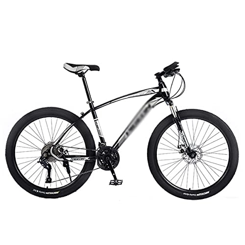 Mountain Bike : Kays 26 Inch Wheels Mens Mountain Bikes 21 / 24 / 27 Speed With Dual Disc Brake High-Tensile Carbon Steel Frame For A Path, Trail & Mountains(Size:27 Speed, Color:Black)