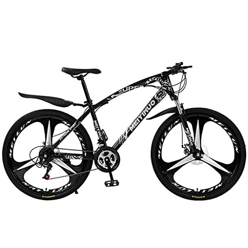 Mountain Bike : Kays 26-Inch Wheels Mountain Bike Front Suspension Bicycle Carbon Steel Frame 21 / 24 / 27-Speed Double Disc Brake For A Path, Trail & Mountains(Size:24 Speed, Color:Black)