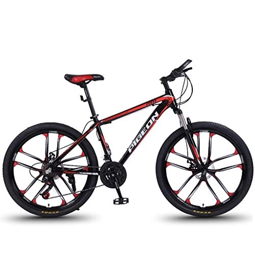 Mountain Bike : Kays 26" Mountain Bicycles 24 / 27 / 30 Speeds Women / Men Bike Lightweight Aluminium Alloy Frame Full Suspension Disc Brake (Color : Red, Size : 24speed)