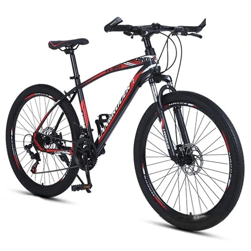 Mountain Bike : Kays Men's Mountain Bike 26 Inch Steel Frame 21 / 24 / 27-speed Dual Disc Bicycles With Lockable Shock Absorber Front Fork For A Path, Trail & Mountains(Size:21 Speed, Color:Red)