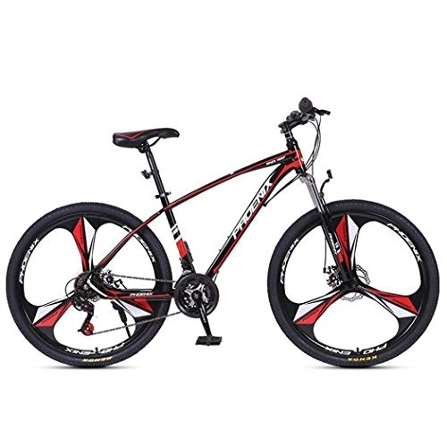 Mountain Bike : Kays Mountain Bike, 26 / 27 Inch Men / Women Bicycles, Carbon Steel Frame, Disc Brake Front Suspension, 24 Speed Spoke Wheels (Color : Red)