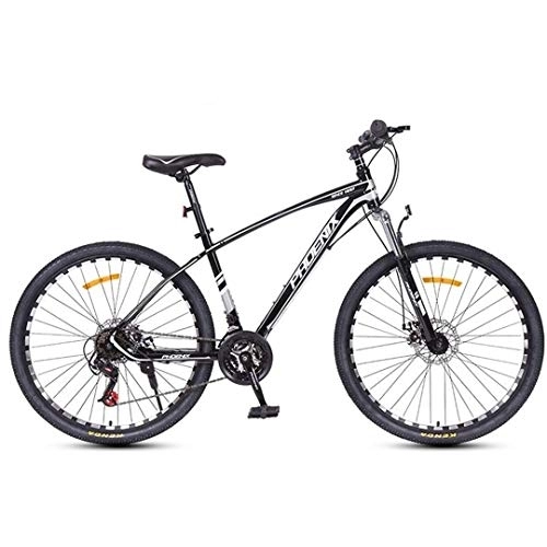 Mountain Bike : Kays Mountain Bike, 26 / 27 Inch Unisex MTB Bicycles, Carbon Steel Frame, Dual Disc Brake Front Suspension, 24 Speed Spoke Wheels (Color : Black, Size : 26inch)