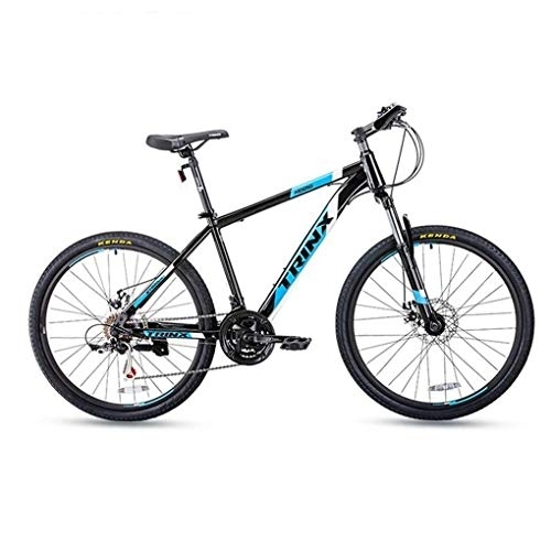 Mountain Bike : Kays Mountain Bike, 26 Inch Men / Women MTB Bicycles, Lightweight Carbon Steel Frame, Front Suspension Dual Disc Brake, 21 Speed (Color : Blue)