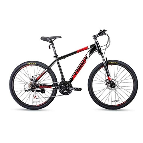 Mountain Bike : Kays Mountain Bike, 26 Inch Men / Women MTB Bicycles, Lightweight Carbon Steel Frame, Front Suspension Dual Disc Brake, 21 Speed (Color : Red)