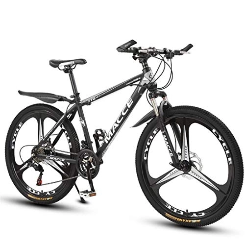 Mountain Bike : Kays Mountain Bike, 26 Inch Spoke Wheel, Carbon Steel Frame Bicycles, Dual Disc Brake And Front Fork (Color : Black, Size : 21-speed)