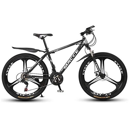 Mountain Bike : Kays Mountain Bike, 26 Inch Unisex Mountain Bicycles Carbon Steel Frame 21 / 24 / 27 Speeds Front Suspension Disc Brake (Color : Black, Size : 21speed)