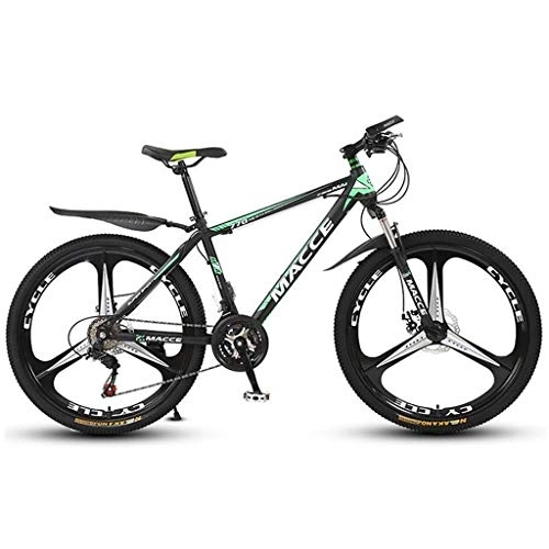 Mountain Bike : Kays Mountain Bike, 26 Inch Unisex Mountain Bicycles Carbon Steel Frame 21 / 24 / 27 Speeds Front Suspension Disc Brake (Color : Green, Size : 24speed)