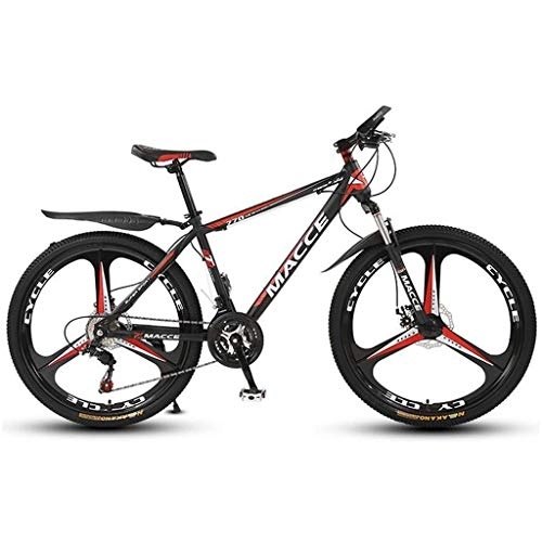 Mountain Bike : Kays Mountain Bike, 26 Inch Unisex Mountain Bicycles Carbon Steel Frame 21 / 24 / 27 Speeds Front Suspension Disc Brake (Color : Red, Size : 27speed)
