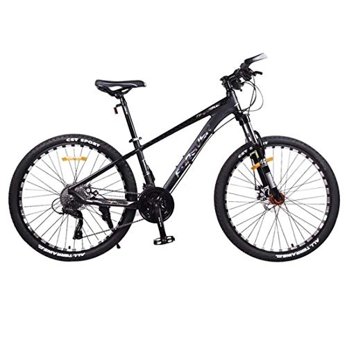 Mountain Bike : Kays Mountain Bike, 26 Inch Unisex Wheels Bicycles, Aluminium Alloy Frame Hard-tail Bike, 27 Speed Front Suspension Dual Disc Brake (Color : Black)