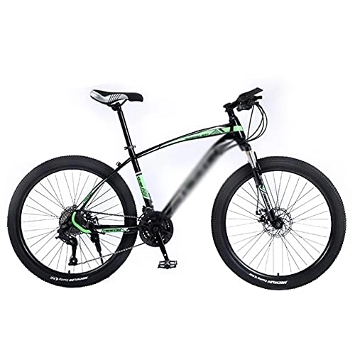 Mountain Bike : Kays Mountain Bike 26-inch Wheel 21 / 24 / 27 Speed 3 Spoke Double Disc Brake Bicycle Suspension Fork Rear Anti-Slip Bike For Adult Or Teens(Size:24 Speed, Color:Green)