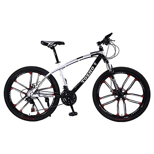 Mountain Bike : Kays Mountain Bike, 26 Inch Wheel, Carbon Steel Frame Mountain Bicycles, Double Disc Brake And Front Suspension, 21 / 24 / 27 Speed (Color : Black, Size : 27 Speed)