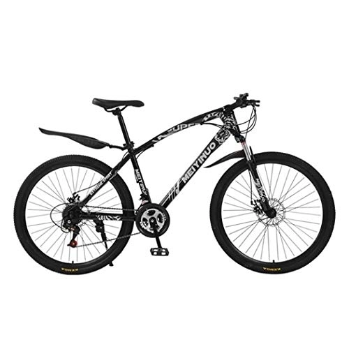 Mountain Bike : Kays Mountain Bike, 26 Inch Wheel Carbon Steel Frame Mountain Bicycles, With Double Disc Brake And Front Fork (Color : Black, Size : 24-speed)
