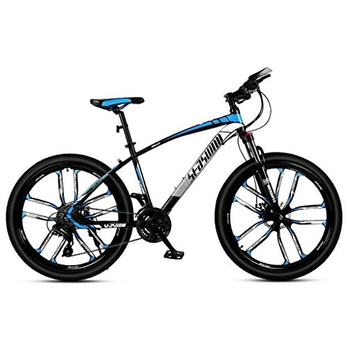 Mountain Bike : Kays Mountain Bike, 26'' Inch Wheels Bicycles 21 / 24 / 27 / 30 Speeds Women / Men MTB Lightweight Carbon Steel Frame Front Suspension (Color : Blue, Size : 21speed)
