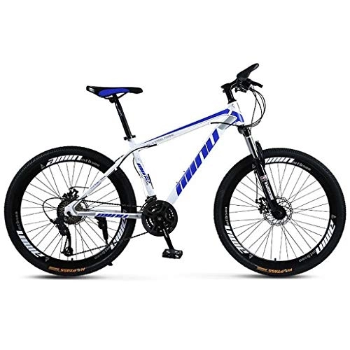 Mountain Bike : Kays Mountain Bike, 26 Inch Women / Men Mountain Bicycles Carbon Steel Frame 21 / 24 / 27 / 30 Speeds Front Suspension Disc Brake (Color : Blue, Size : 24speed)