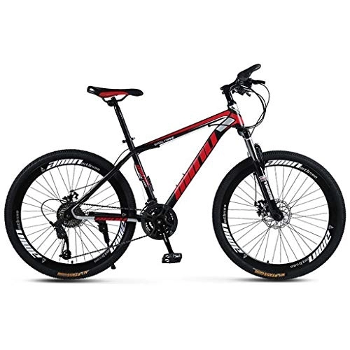 Mountain Bike : Kays Mountain Bike, 26 Inch Women / Men Mountain Bicycles Carbon Steel Frame 21 / 24 / 27 / 30 Speeds Front Suspension Disc Brake (Color : Red, Size : 27speed)