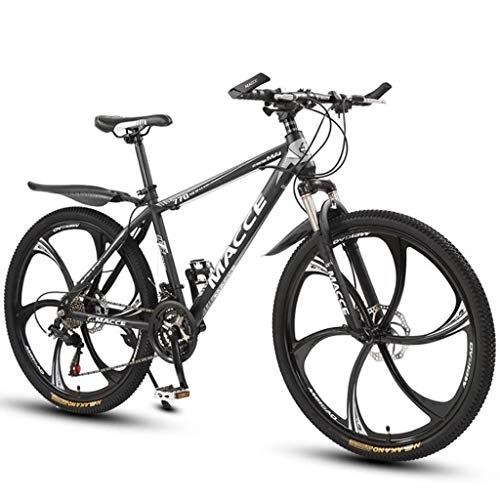 Mountain Bike : Kays Mountain Bike, 26 Inch Women / Men Mountain Bicycles Lightweight Carbon Steel Frame 21 / 24 / 27 Speeds Front Suspension Disc Brake (Color : Black, Size : 24speed)