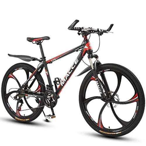 Mountain Bike : Kays Mountain Bike, 26 Inch Women / Men Mountain Bicycles Lightweight Carbon Steel Frame 21 / 24 / 27 Speeds Front Suspension Disc Brake (Color : Red, Size : 24speed)