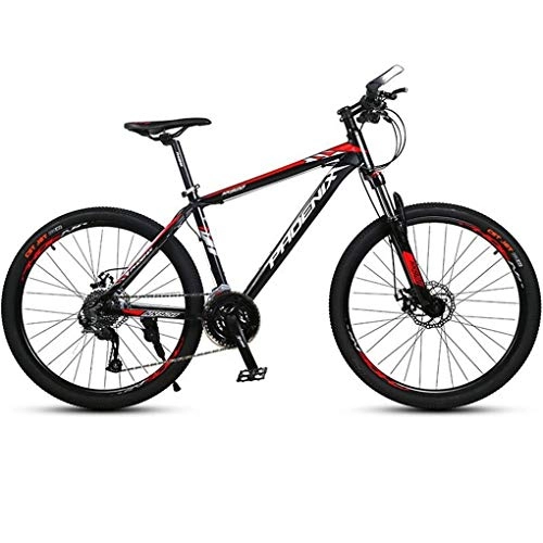 Mountain Bike : Kays Mountain Bike, 26" Lightweight Aluminium Alloy Frame Bike, Dual Disc Brake And Locked Front Suspension, 27 Speed (Color : Red)