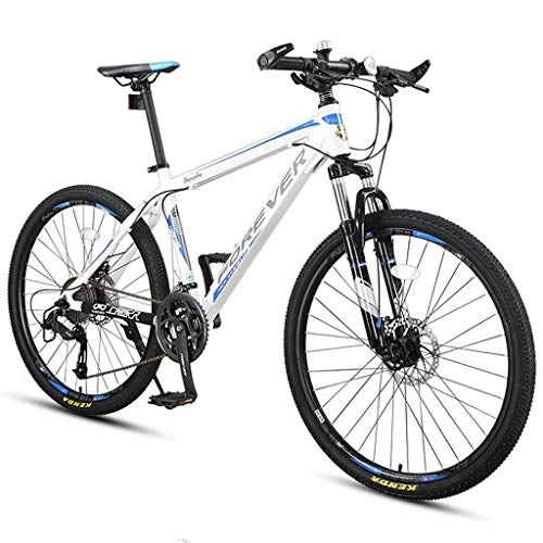 Mountain Bike : Kays Mountain Bike 26" Unisex Ravine Bike 24 / 27 Speeds Carbon Steel Frame Disc Brake Front Suspension (Color : White, Size : 24speed)
