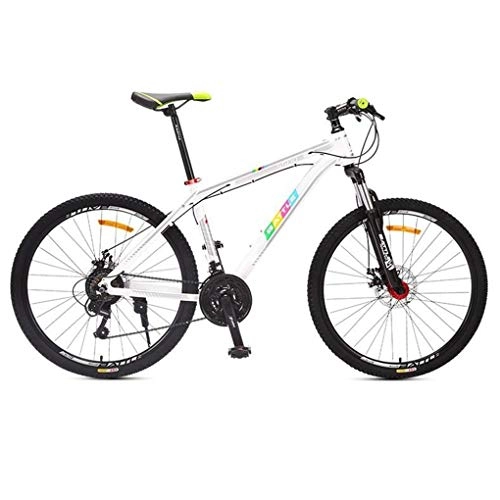 Mountain Bike : Kays Mountain Bike, 26Aluminium Frame Hardtail Bicycles, Dual Disc Brake And Locking Front Suspension, 27 Speed (Color : White)