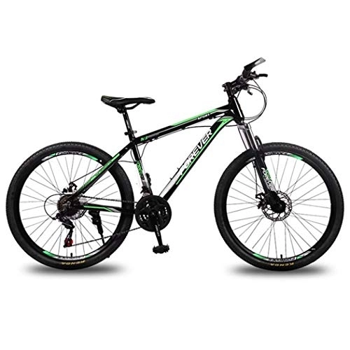 Mountain Bike : Kays Mountain Bike, Aluminium Alloy Frame Unisex Mountain Bicycles, Double Disc Brake And Front Suspension, 26 Inch Wheel, 21 Speed (Color : Green)