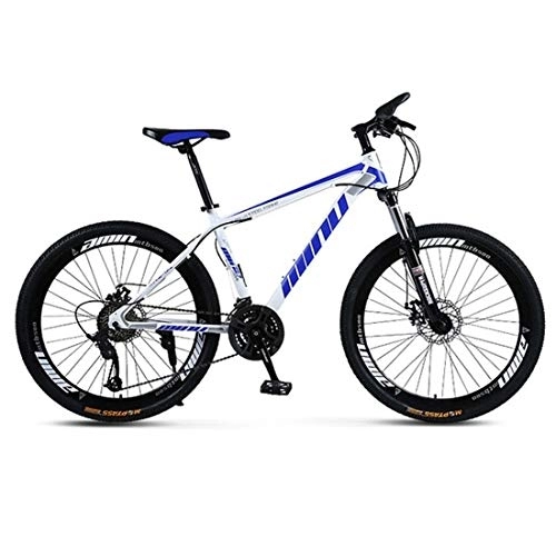 Mountain Bike : Kays Mountain Bike, Carbon Steel Frame Hardtail Mountain Bicycles, Disc Brake And Front Fork, 26 Inch Wheel (Color : Blue, Size : 21-speed)