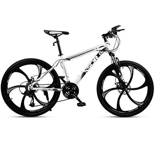 Mountain Bike : Kays Mountain Bike, Hardtail Mountain Bicycle, 26 Inch Wheels, Dual Disc Brake And Front Suspension Fork (Color : White, Size : 21-speed)