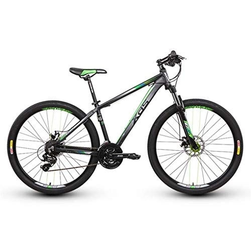 Mountain Bike : Kays Mountain Bike, Men / Women Aluminium Alloy Frame Bicycles, Double Disc Brake And Front Suspension, 27.5 Inch Wheel, 24 Speed (Color : Green)