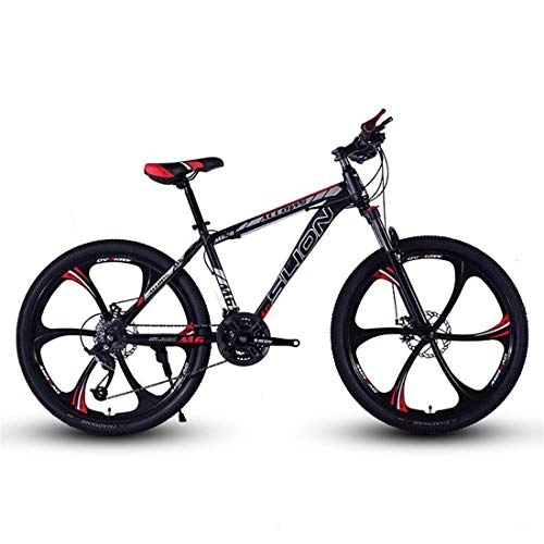 Mountain Bike : Kays Mountain Bike, Men / Women Hardtail Bicycles, Carbon Steel Frame, Dual Disc Brake Front Suspension, 26 Inch Wheel (Color : Black+Red, Size : 27 Speed)