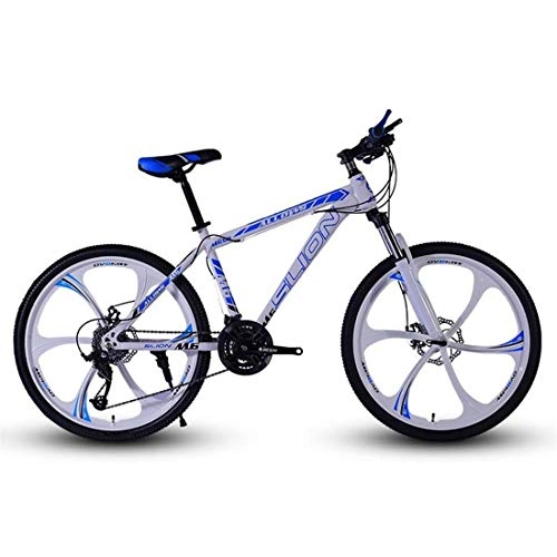 Mountain Bike : Kays Mountain Bike, Men / Women Hardtail Bicycles, Carbon Steel Frame, Dual Disc Brake Front Suspension, 26 Inch Wheel (Color : White+Blue, Size : 24 Speed)