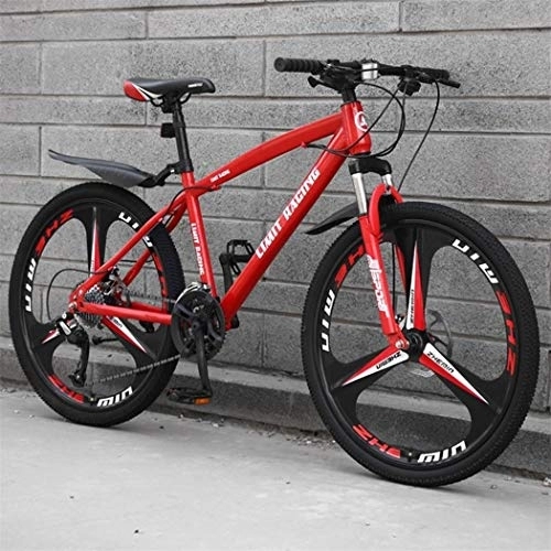 Mountain Bike : Kays Mountain Bike, Men / Women Hardtail Mountain Bicycles, Carbon Steel Frame, Dual Disc Brake And Lockout Front Fork, 26 Inch (Color : Red, Size : 21-speed)
