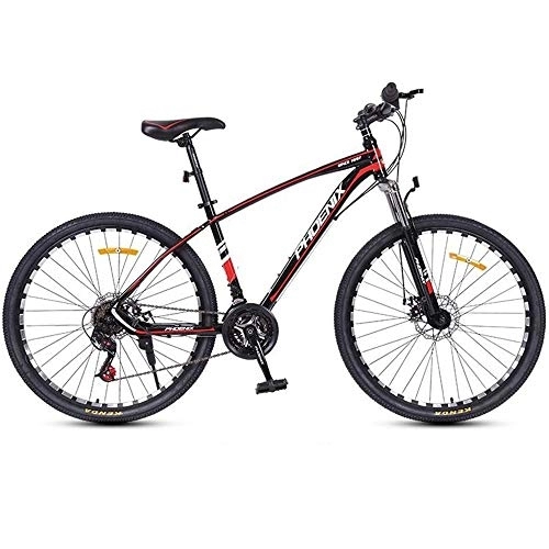 Mountain Bike : Kays Mountain Bike, Men / Women MTB Bicycles, Carbon Steel Frame, Front Suspension Dual Disc Brake, 26 / 27 Inch Wheels, 24 Speed (Color : Red, Size : 27.5inch)