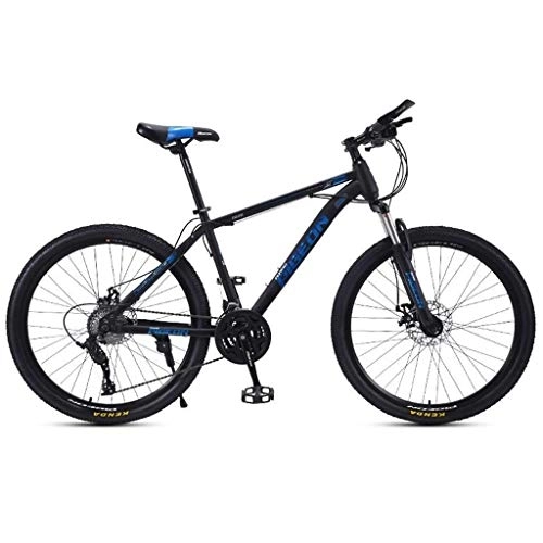 Mountain Bike : Kays Mountain Bike, MTB Bicycles 26'' Wheel Lightweight Carbon Steel Frame 24 / 27 / 30 Speeds Disc Brake Front Suspension (Color : Blue, Size : 24speed)