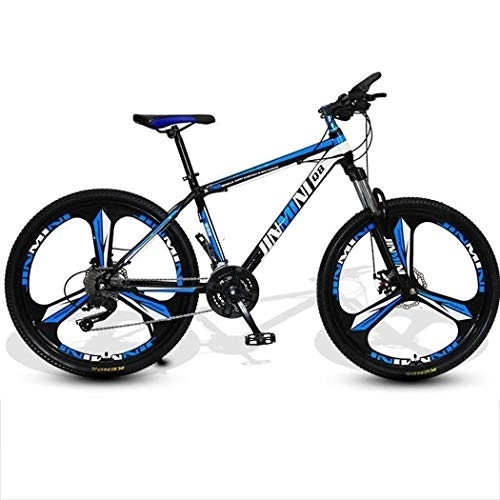 Mountain Bike : Kays Mountain Bike, Unisex Hardtail Mountain Bicycles, Carbon Steel Frame, 26 Inch Wheel, Dual Disc Brake Front Suspension (Color : Black+Blue, Size : 21 Speed)