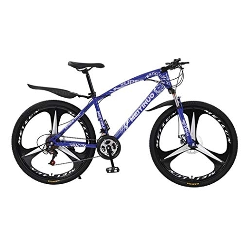 Mountain Bike : Kays Mountain Bike, Women / Men 26 Inch Wheel Bicycle Carbon Steel Frame Bicycles, Double Disc Brake And Shockproof Front Fork (Color : Blue, Size : 21-speed)