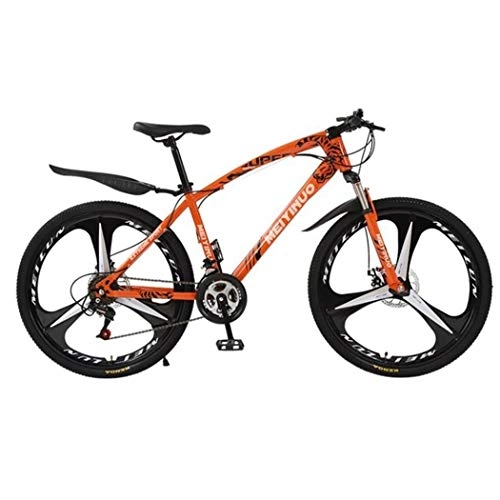 Mountain Bike : Kays Mountain Bike, Women / Men 26 Inch Wheel Bicycle Carbon Steel Frame Bicycles, Double Disc Brake And Shockproof Front Fork (Color : Orange, Size : 27-speed)