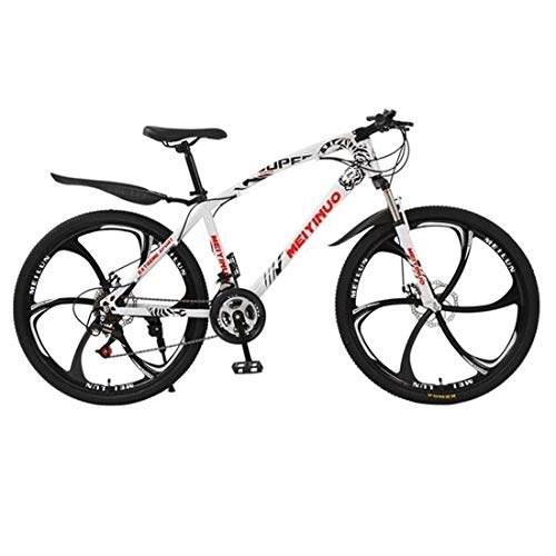 Mountain Bike : Kays Mountain Bike, Women / Men Mountain Bicycle, Dual Disc Brake And Front Suspension Fork, 26inch Wheels (Color : White, Size : 24-speed)