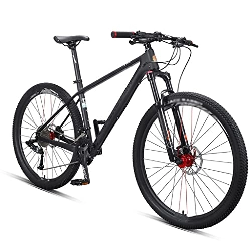 Mountain Bike : KDHX 27.5 Inch 33 Speed Mountain Bike Full Suspension Carbon Fiber Hard Frame Front Suspension and Disc Brake for Youth Off Road Racing (Size : 33 speed)