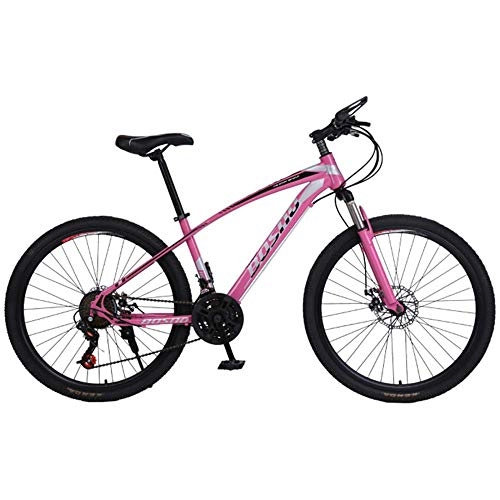 Mountain Bike : KELITINAus Mountain Bike, 26 inch Wheels High-Carbon Steel MTB Bicycle with Dual Disc Brakes, Adult Bike for Men, Pink, Pink