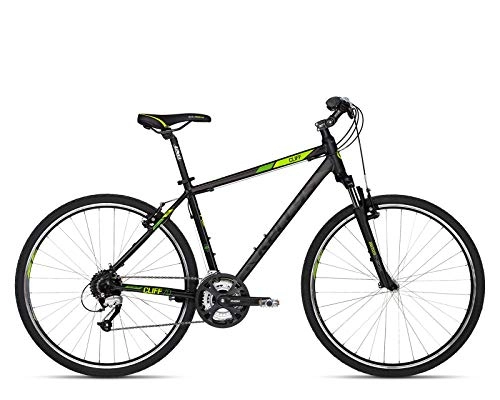 Mountain Bike : Kellys Cliff 70 24 Speed Cross Bike, black-green, 21 Zoll (53 cm)