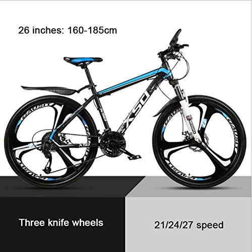 Mountain Bike : KEMANDUO 26"mountain bike shock absorber dark blue top with Mito wheel, high carbon hard mountain bike, adjustable seats, 21 / 24 / 27-speed, 21speed