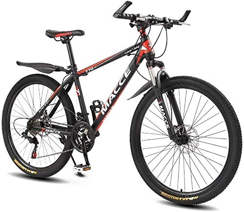 Mountain Bike : KEMANDUO Adult red and black mountain bike 26 inches, double disc brakes, mountain bicycles article Step Four wheel speed optional 21 / 24 / 27, 24speed