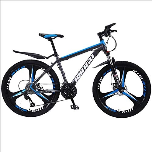 Mountain Bike : KEMANDUO Mountain bike, blue Mito double wheel frame bicycle disc brake hard and adjust the seat, mountain bike speed 26 inches 21 / 24 / 27 / 30, 24 speed