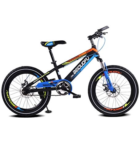 Mountain Bike : Kid's Bike Single Speed 16 Inches Mountain Bike One-Piece Wheel Disc Brake Damping Children's Bicycle 4 Colors Available, Blue