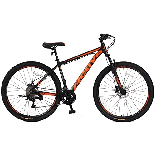 Mountain Bike : Kiddove Mountain Bike, 29 inch Wheels Bicycle for Mens / Womens, 18 Speed, Disc Brakes, Adjustable seats, Multiple Colours. (Black orange)