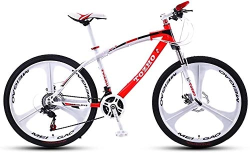 Mountain Bike : Kids Bike, Children'S Mountain Bike, 24 Inch, With Shock Absorption, High Carbon Steel Frame High Hardness Off-Road Dual Disc Brakes Adult Men And Women Teenage Student Variable Speed (Color : Red)
