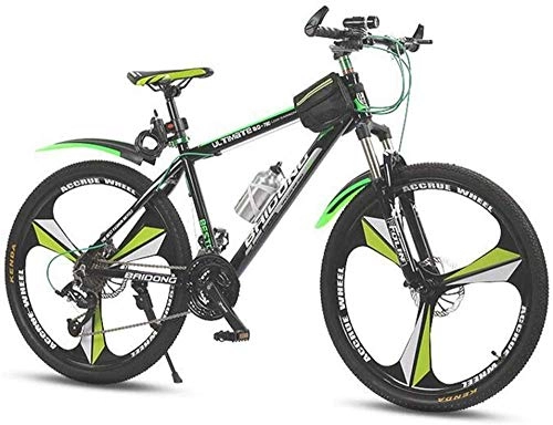 Mountain Bike : Kids' Bikes Dual Suspension Mountain Bikes 26 Inch Mountain Bike For Adults 27-speed Dual Disc Brake City Road Bicycle (Color : Green)-Green